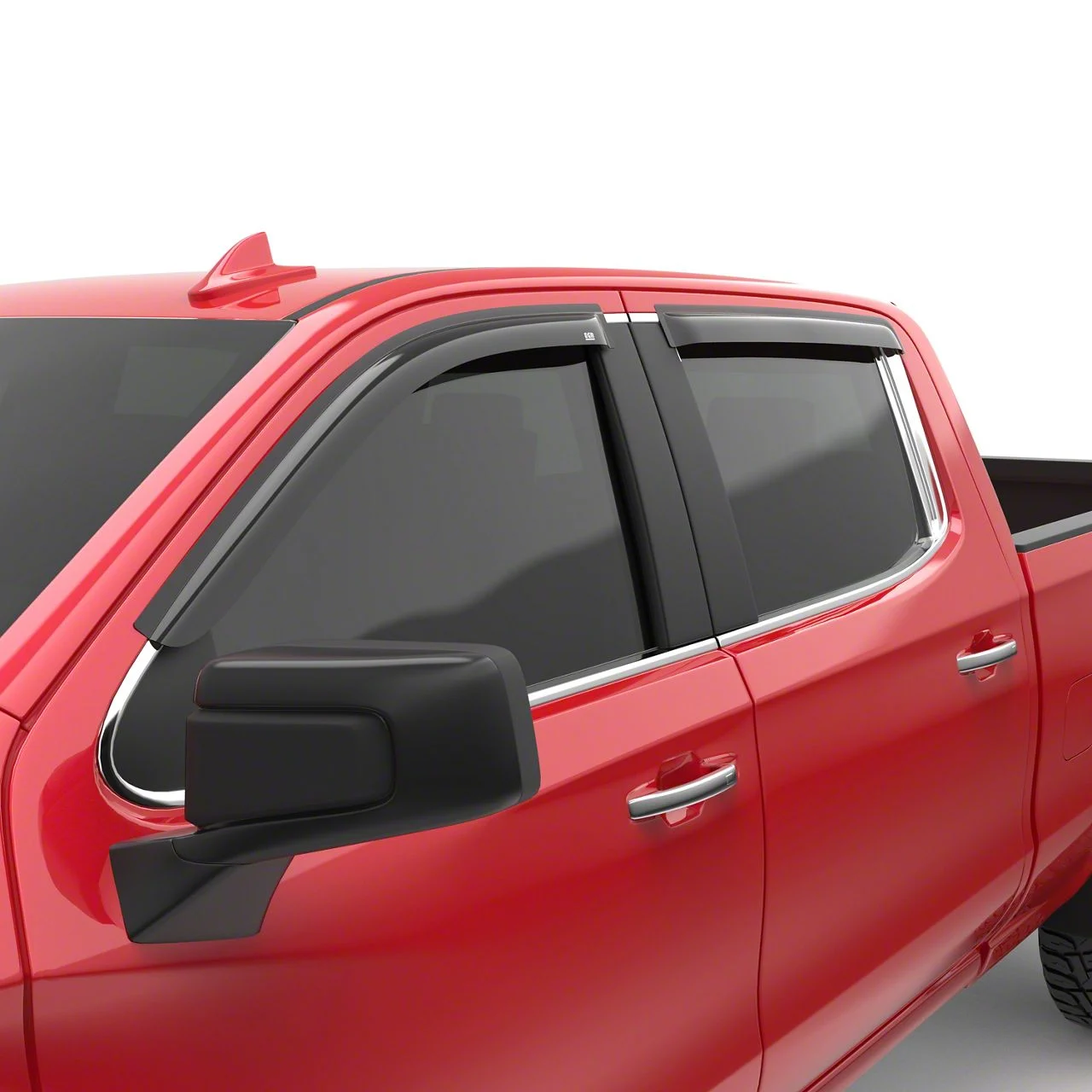 EGR Tape-On Window Visors; Front and Rear; Dark Smoke (19-26 Silverado 1500 Double Cab)