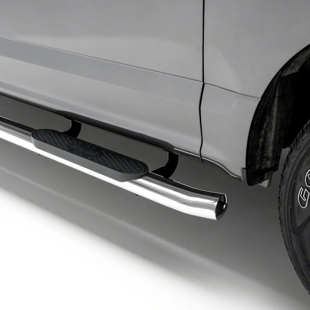 4-Inch Oval Side Step Bars; Stainless Steel (20-26 Silverado 2500 HD Crew Cab)