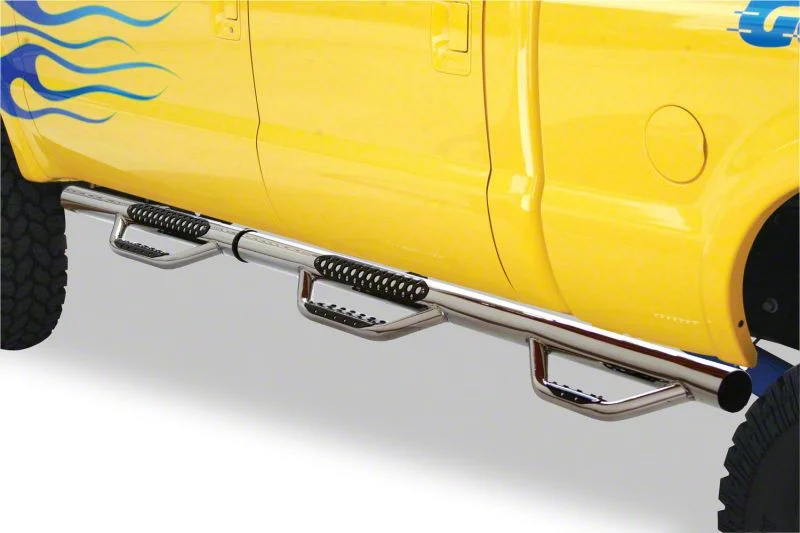 Go Rhino Dominator D3 Modular Wheel-to-Wheel Side Step Bars; Polished (07-10 Silverado 2500 HD Crew Cab w/ 6.50-Foot Standard Box; 11-14 6.0L Silverado 2500 HD Crew Cab w/ 6.50-Foot Standard Box)