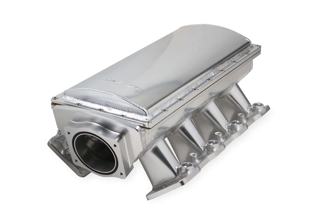 Sniper Hi-Ram EFI Fabricated Intake Manifold with 90mm TB Opening; Silver (10-15 Camaro SS)