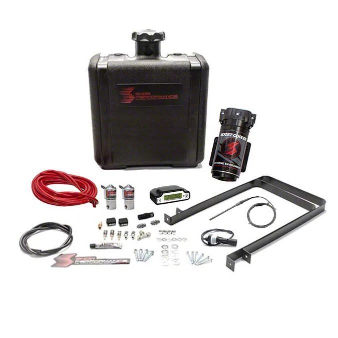Snow Performance Stage 3 Boost Cooler with Tank; Red High Temp Nylon Tubing (11-26 6.7L Powerstroke, 7.3L F-350 Super Duty)