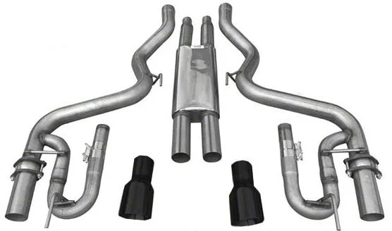 Mach Cat-Back Exhaust with Black Tips (15-17 Mustang GT Fastback)