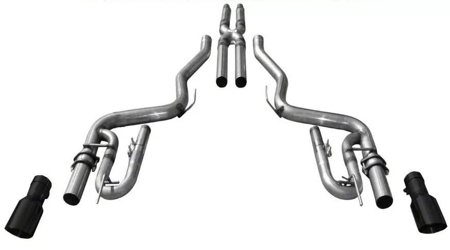 Street Race Cat-Back Exhaust with Black Tips (15-17 Mustang GT Fastback)