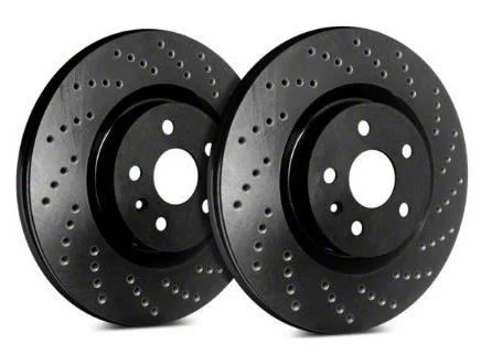 SP Performance Cross-Drilled Rotors with Black ZRC Coating; Front Pair (2014 Charger Pursuit w/ 370mm Front Rotors; 15-23 Charger Pursuit)