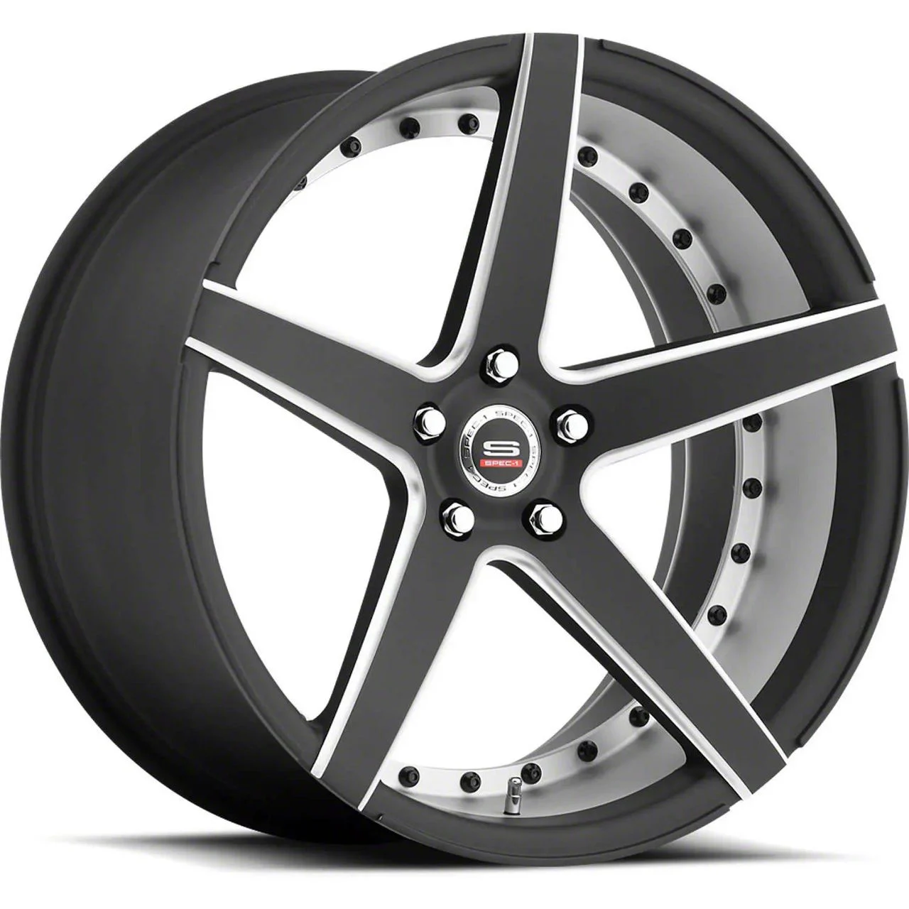 Spec-1 SPM-76 Matte Black Machined Wheel; 20x9; 32mm Offset (06-10 RWD Charger)