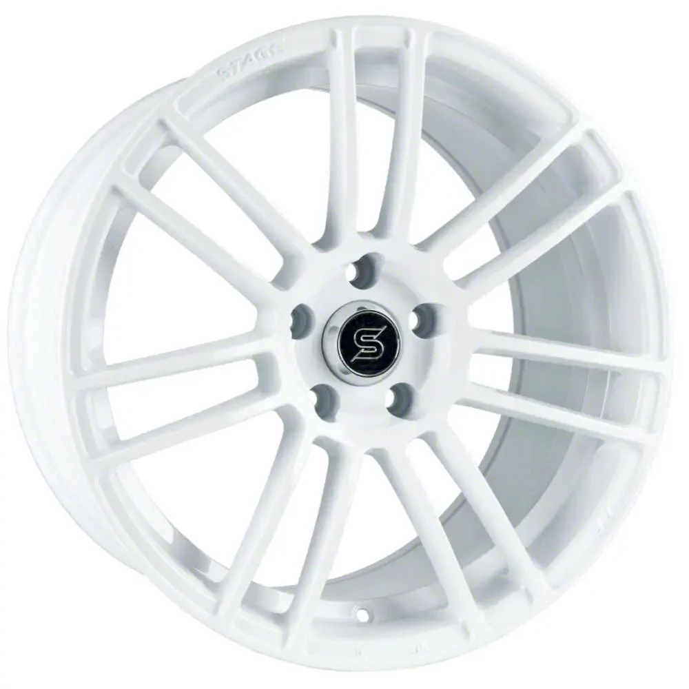 Stage Wheels Belmont White Wheel; 18x8.5; 35mm Offset (05-09 Mustang GT, V6)