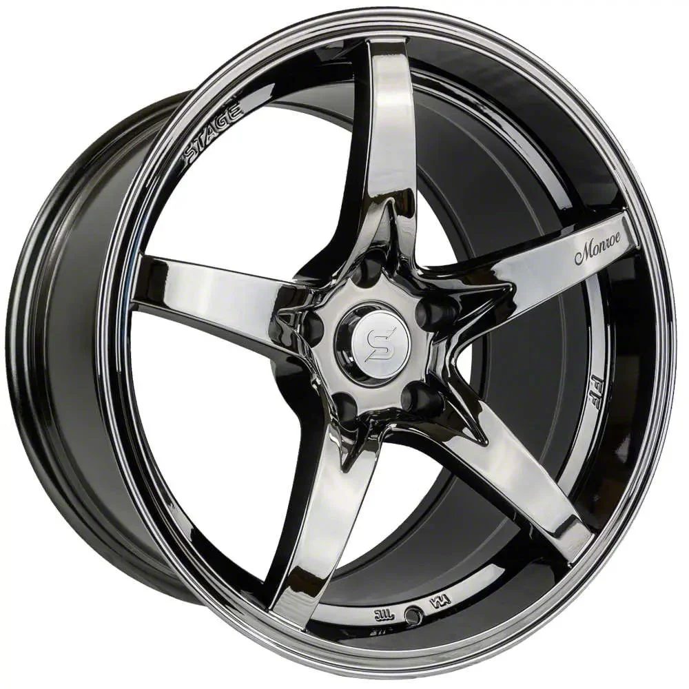 Stage Wheels Monroe Black Chrome Wheel; 18x9; 22mm Offset (10-15 Camaro LS, LT)