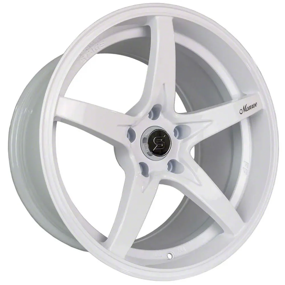 Stage Wheels Monroe White Wheel; 18x9; 22mm Offset (10-15 Camaro LS, LT)