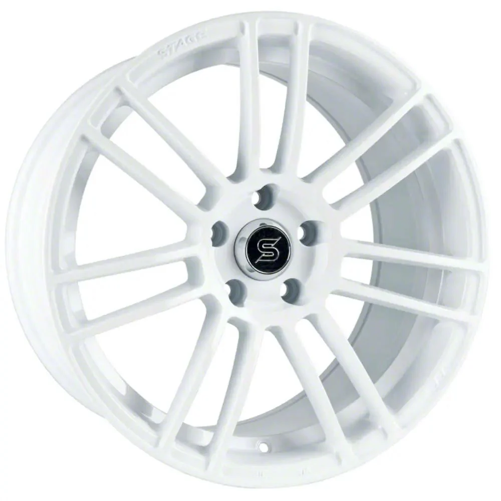 Stage Wheels Belmont White Wheel; 18x9.5; 38mm Offset (15-23 Mustang EcoBoost w/o Performance Pack, V6)