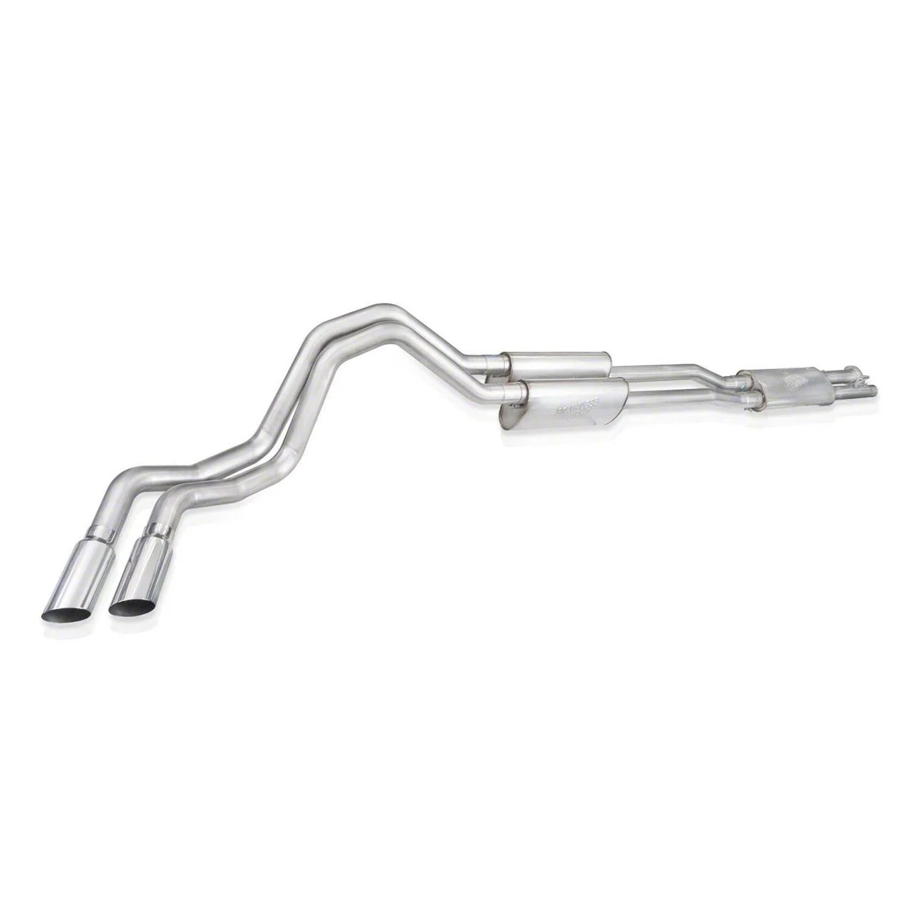 Stainless Works Legend Series Dual Exhaust System with Polished Tips; Same Side Exit (20-22 7.3L F-350 Super Duty)
