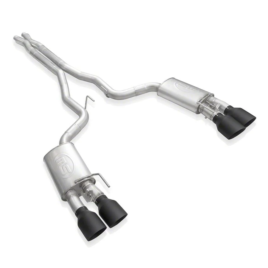Stainless Works Redline Series Cat-Back Exhaust with X-Pipe and Matte Black Tips (20-22 Mustang GT500)