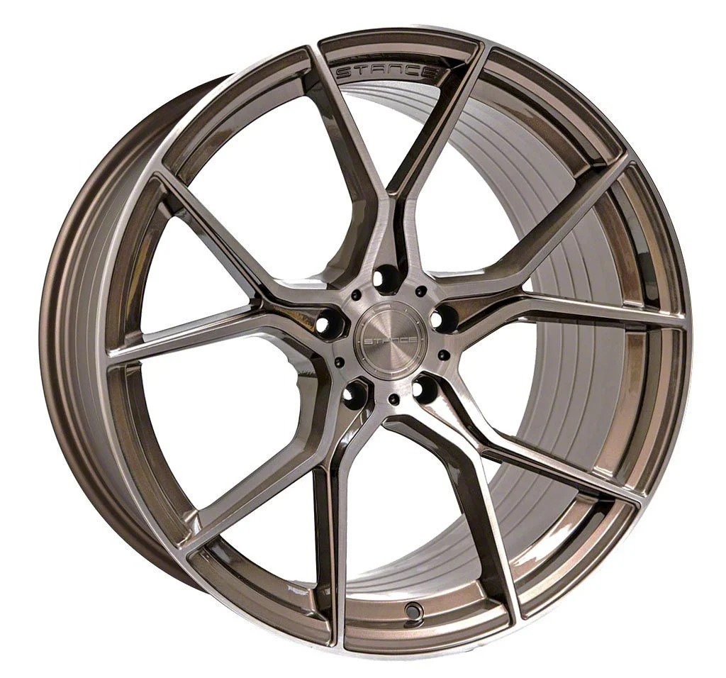 Stance Wheels SF07 Brushed Dual Bronze Wheel; Rear Only; 20x11; 50mm Offset (10-14 Mustang)