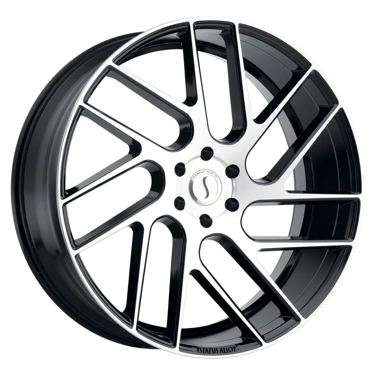 Status Juggernaut Gloss Black Machined Wheel; 22x9.5; 15mm Offset (06-10 RWD Charger)
