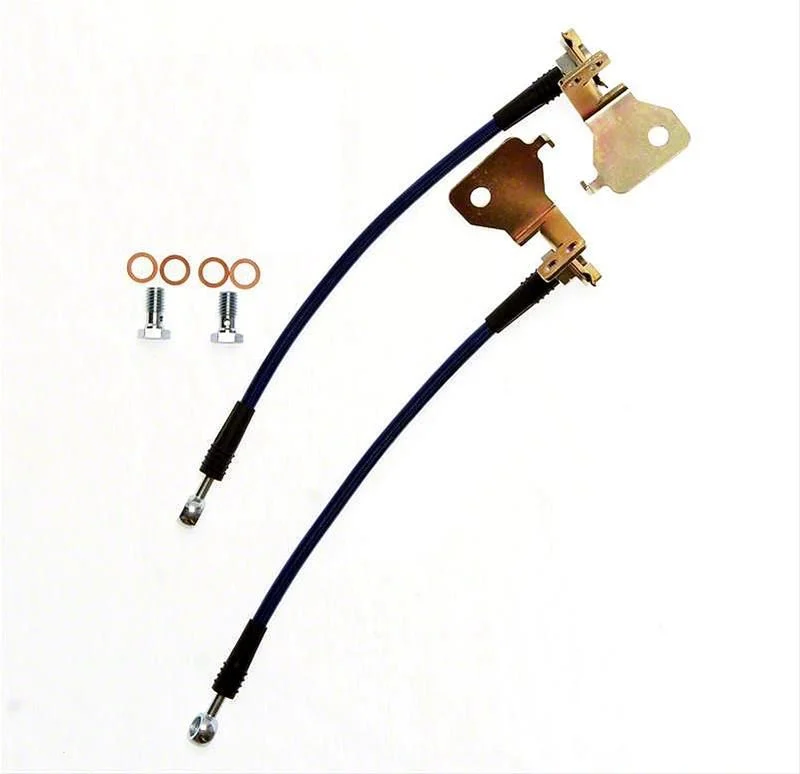 Stifflers Stainless Steel Brake Hose Kit; Clear; Rear (05-14 Mustang)