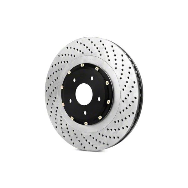 StopTech 2-Piece AeroRotor and Hat Drilled Rotor; Front Driver Side (06-13 Corvette C6 427, Grand Sport, Z06 w/o Z07 Brake Package)