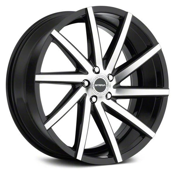 Strada Sega Gloss Black Machined Wheel; 20x8.5; 15mm Offset (06-10 RWD Charger)