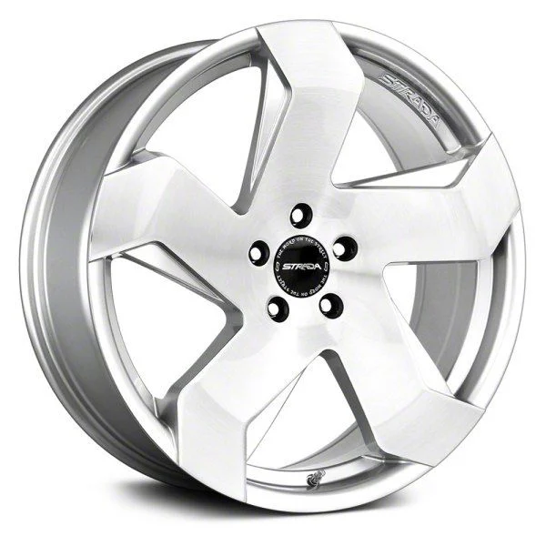 Strada Coltello Brushed Face Silver Wheel; 20x8.5; 15mm Offset (11-23 RWD Charger, Excluding Widebody)
