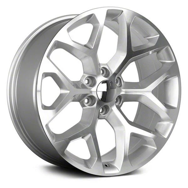 Snowflake Silver Machined 6-Lug Wheel; 24x10; 31mm Offset (07-13 Silverado 1500)