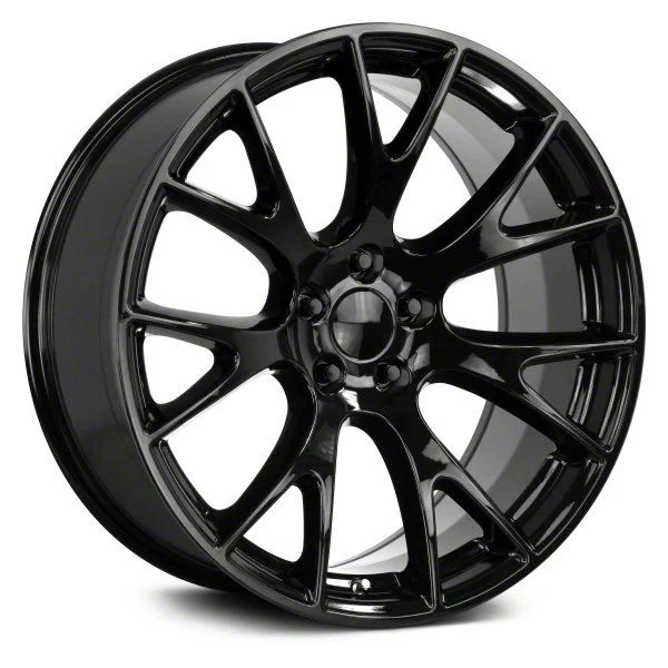 Hellcat All Gloss Black Wheel; 22x9; 18mm Offset (11-23 RWD Charger, Excluding Widebody)