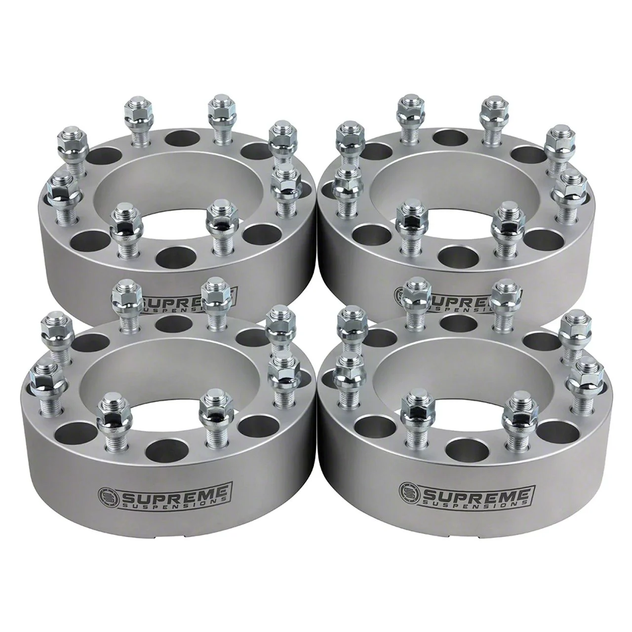 Supreme Suspensions 1.50-Inch Pro Billet Wheel Spacers; Silver; Set of Four (05-26 F-350 Super Duty SRW)