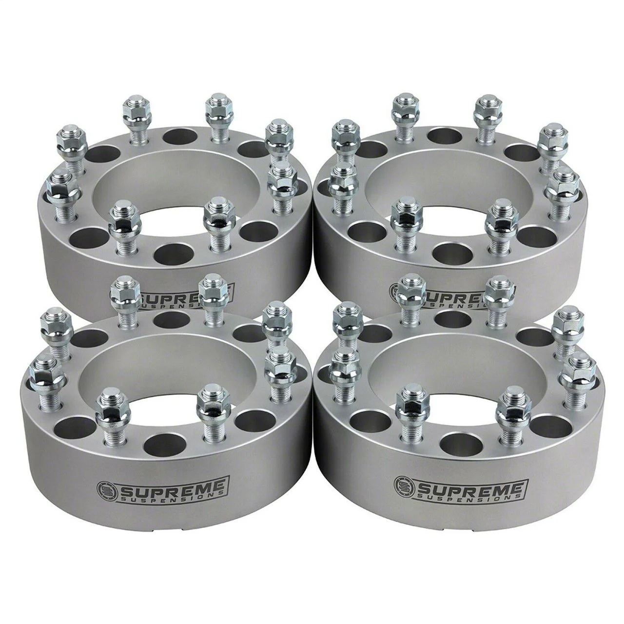 Supreme Suspensions 2-Inch Pro Billet Wheel Spacers; Silver; Set of Four (05-26 F-350 Super Duty SRW)