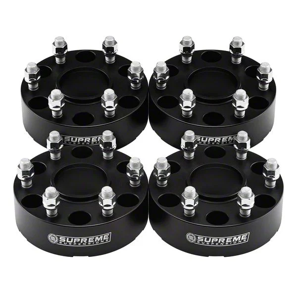 Supreme Suspensions 1.50-Inch Pro Billet Hub Centric Wheel Spacers; Black; Set of Four (19-26 RAM 1500)