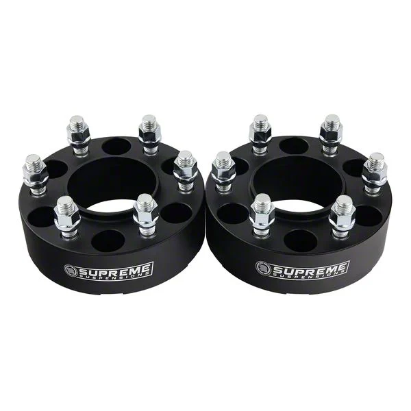 Supreme Suspensions 1.50-Inch Pro Billet Hub Centric Wheel Spacers; Black; Set of Two (19-26 Ranger)