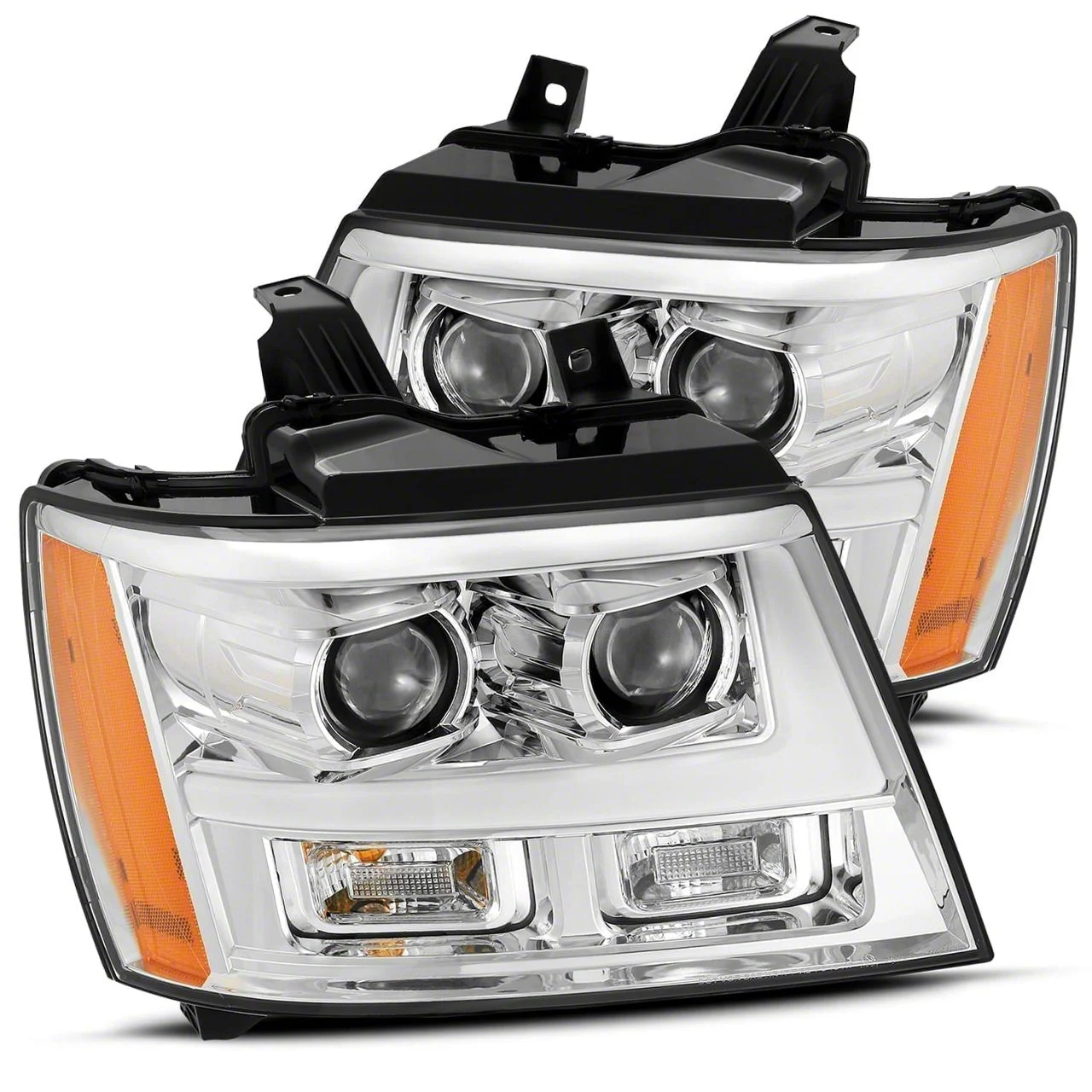 AlphaRex LUXX-Series LED Projector Headlights; Chrome Housing; Clear Lens (07-14 Tahoe)