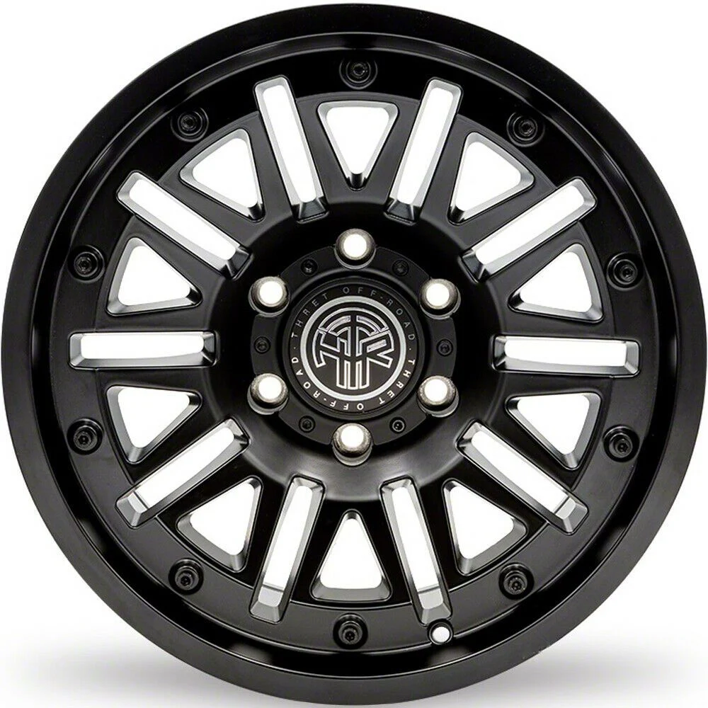Thret Offroad Storm Satin Black 6-Lug Wheel; 18x9; -12mm Offset (19-26 Sierra 1500)