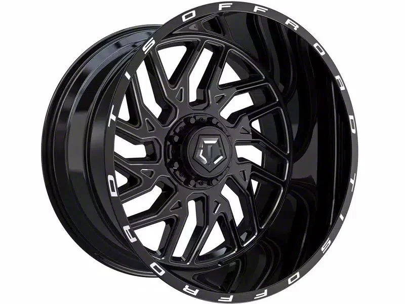 TIS 544BM Gloss Black Milled 6-Lug Wheel; 20x12; -51mm Offset (19-26 Sierra 1500)