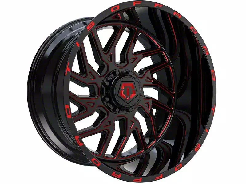 TIS 544BMR Gloss Black with Red Tint Accent 6-Lug Wheel; 20x12; -44mm Offset (21-26 Tahoe)