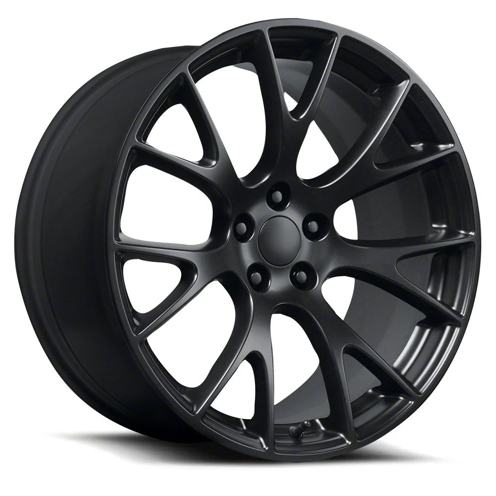 Hellcat Satin Black Wheel; Rear Only; 20x11; 27mm Offset (11-23 RWD Charger)