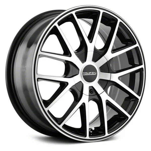 Touren TR60 Gloss Black Machined with Black Ring Wheel; 18x8; 40mm Offset (10-14 Mustang GT w/o Performance Pack, V6)