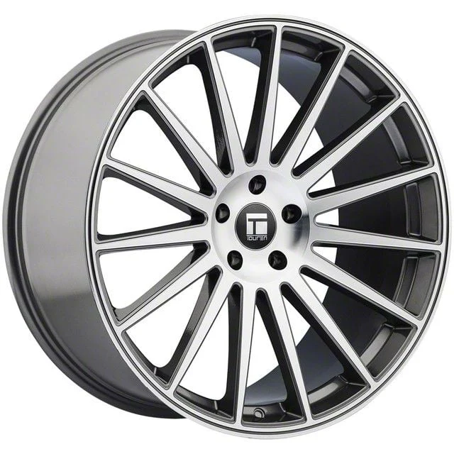 Touren TR92 Gloss Graphite Machined Wheel; 18x8; 35mm Offset (15-23 Mustang EcoBoost w/o Performance Pack, V6)
