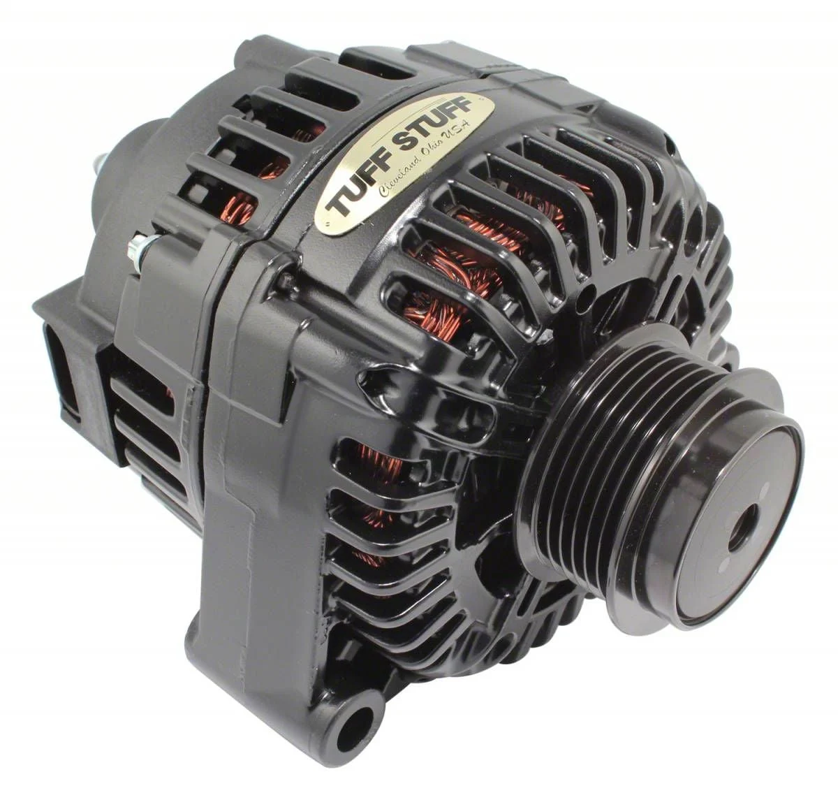 Tuff Stuff Performance Alternator with 6-Groove Clutch Pulley; 150 AMP; Black (04-10 Corvette C5 & C6, Excluding ZR1)