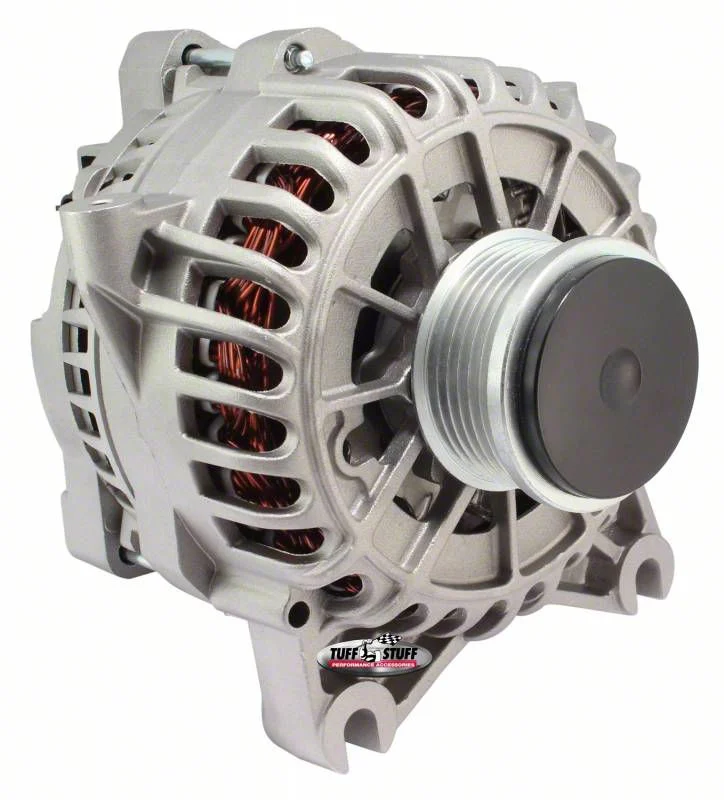Tuff Stuff Performance Alternator with 6-Groove Clutch Pulley; 135 AMP; Factory Cast (05-Early 08 Mustang GT)
