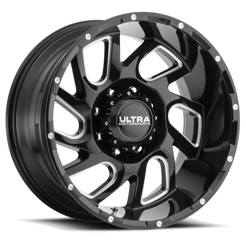 Ultra Wheels Carnage Gloss Black Milled 6-Lug Wheel; 20x10; -25mm Offset (07-13 Sierra 1500)