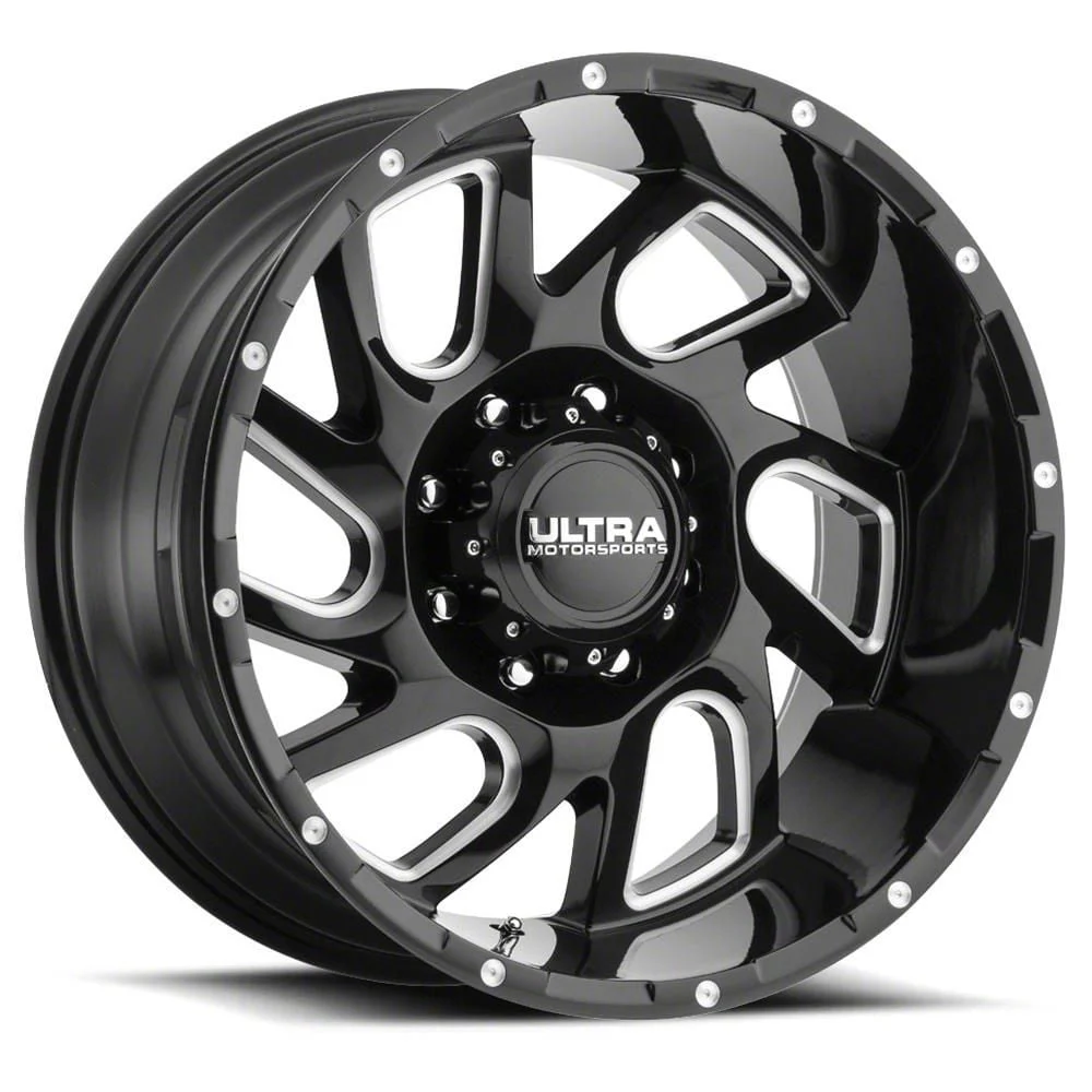 Ultra Wheels Carnage Gloss Black Milled 6-Lug Wheel; 20x10; -25mm Offset (14-18 Sierra 1500)