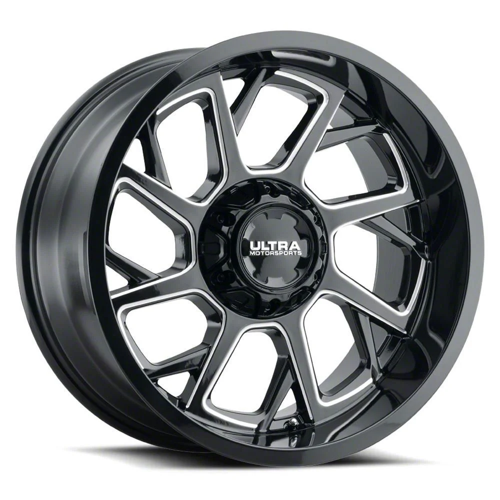 Ultra Wheels Patriot Gloss Black Milled 6-Lug Wheel; 20x9; 18mm Offset (14-18 Sierra 1500)
