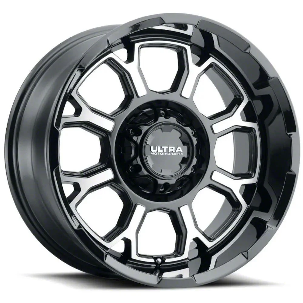 Ultra Wheels Commander Gloss Black Machined 6-Lug Wheel; 17x9; 18mm Offset (07-13 Sierra 1500)