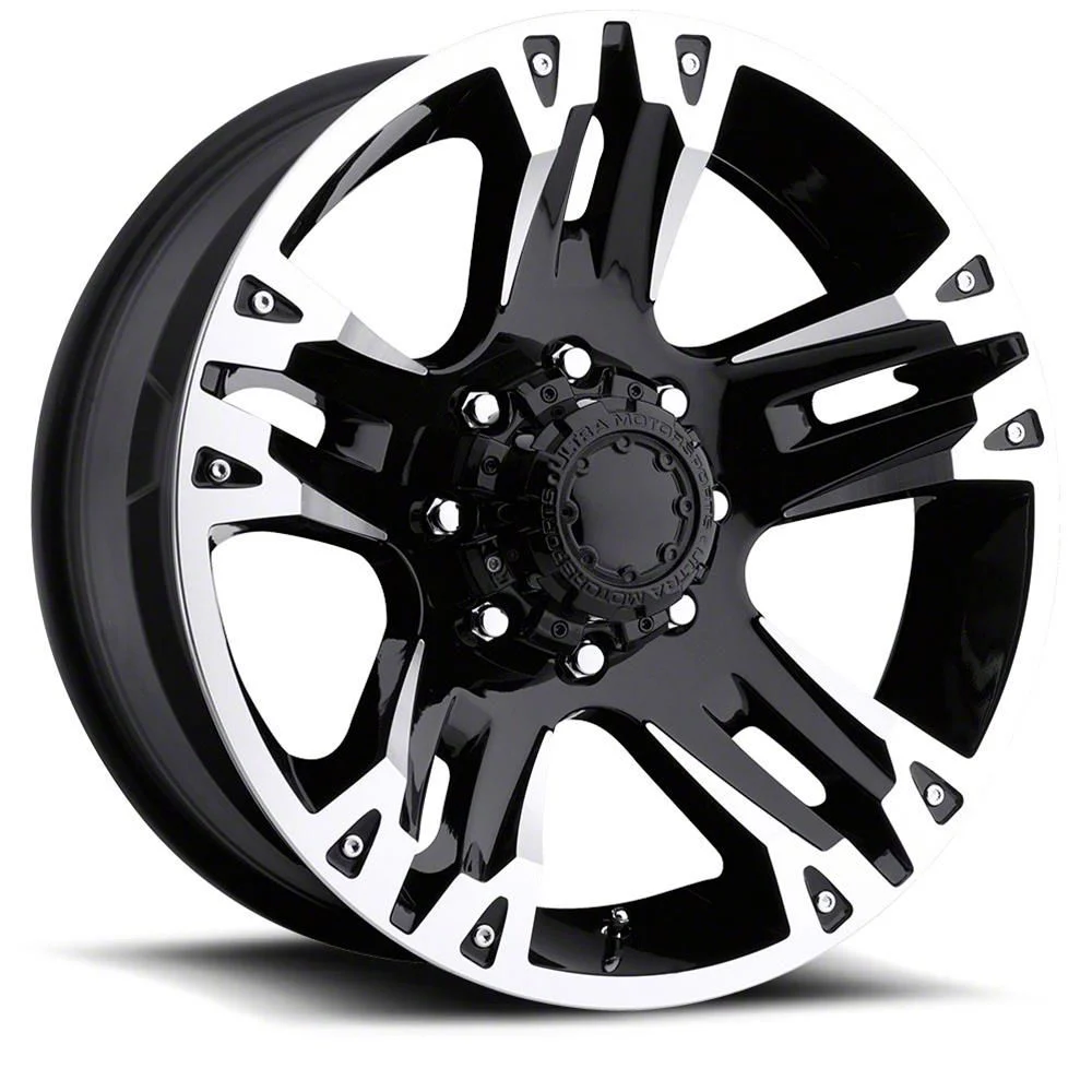Ultra Wheels Maverick Gloss Black Machined 6-Lug Wheel; 17x8; 25mm Offset (14-18 Sierra 1500)