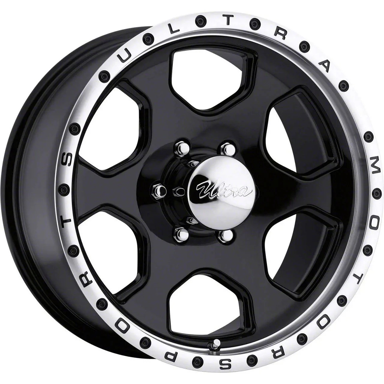 Ultra Wheels Rogue Gloss Black Machined 6-Lug Wheel; 17x8; 10mm Offset (14-18 Sierra 1500)