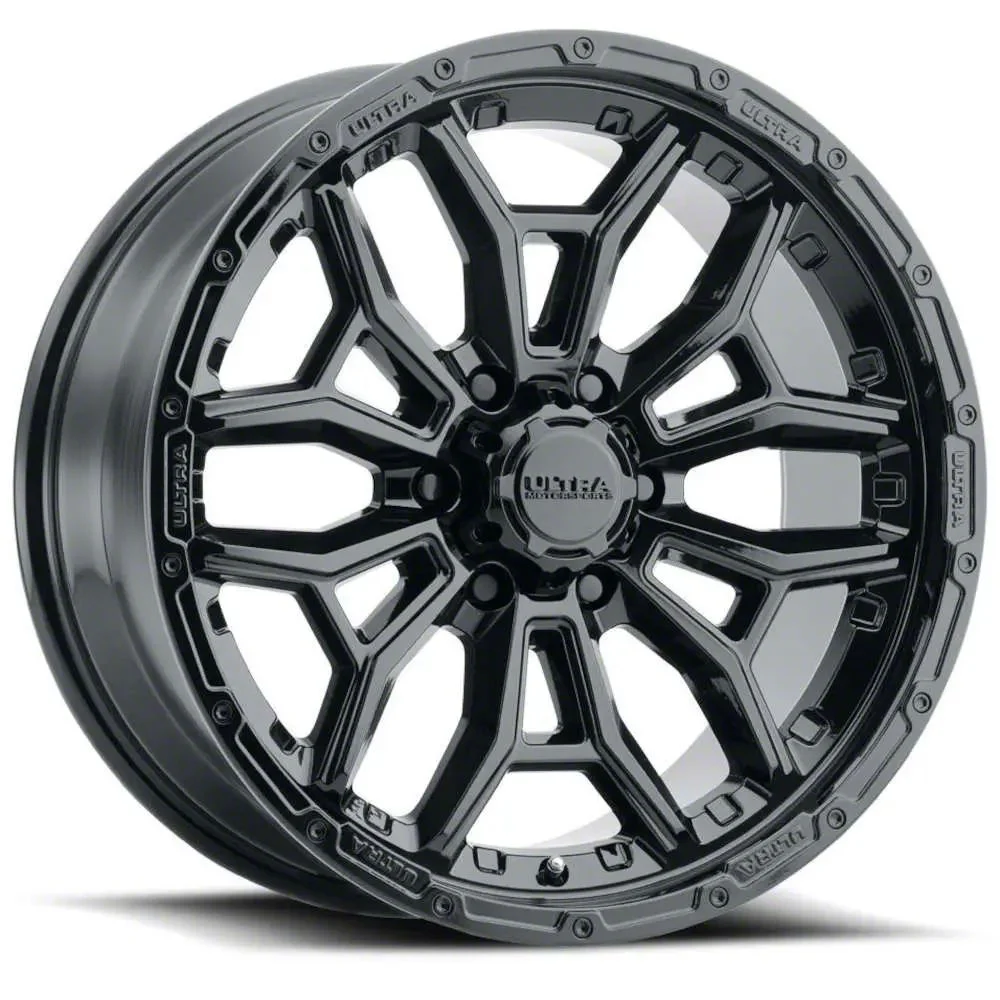 Ultra Wheels Warmonger 6 Gloss Black 6-Lug Wheel; 20x9; 18mm Offset (19-26 Sierra 1500)