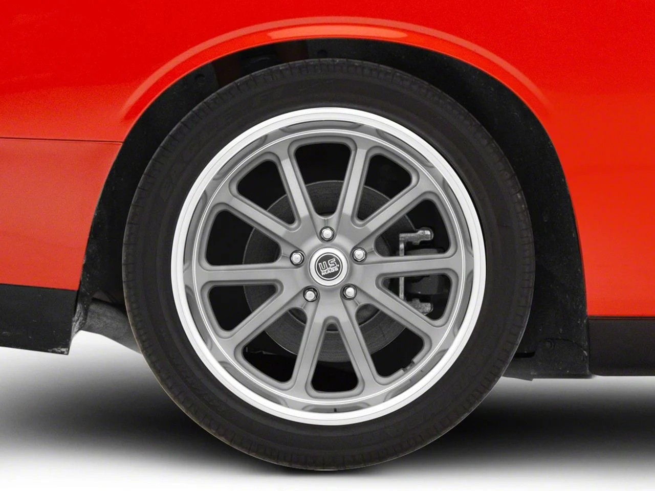 US Mag Rambler Matte Gunmetal Machined Wheel; 20x8.5; 15mm Offset (08-23 RWD Challenger, Excluding Widebody)