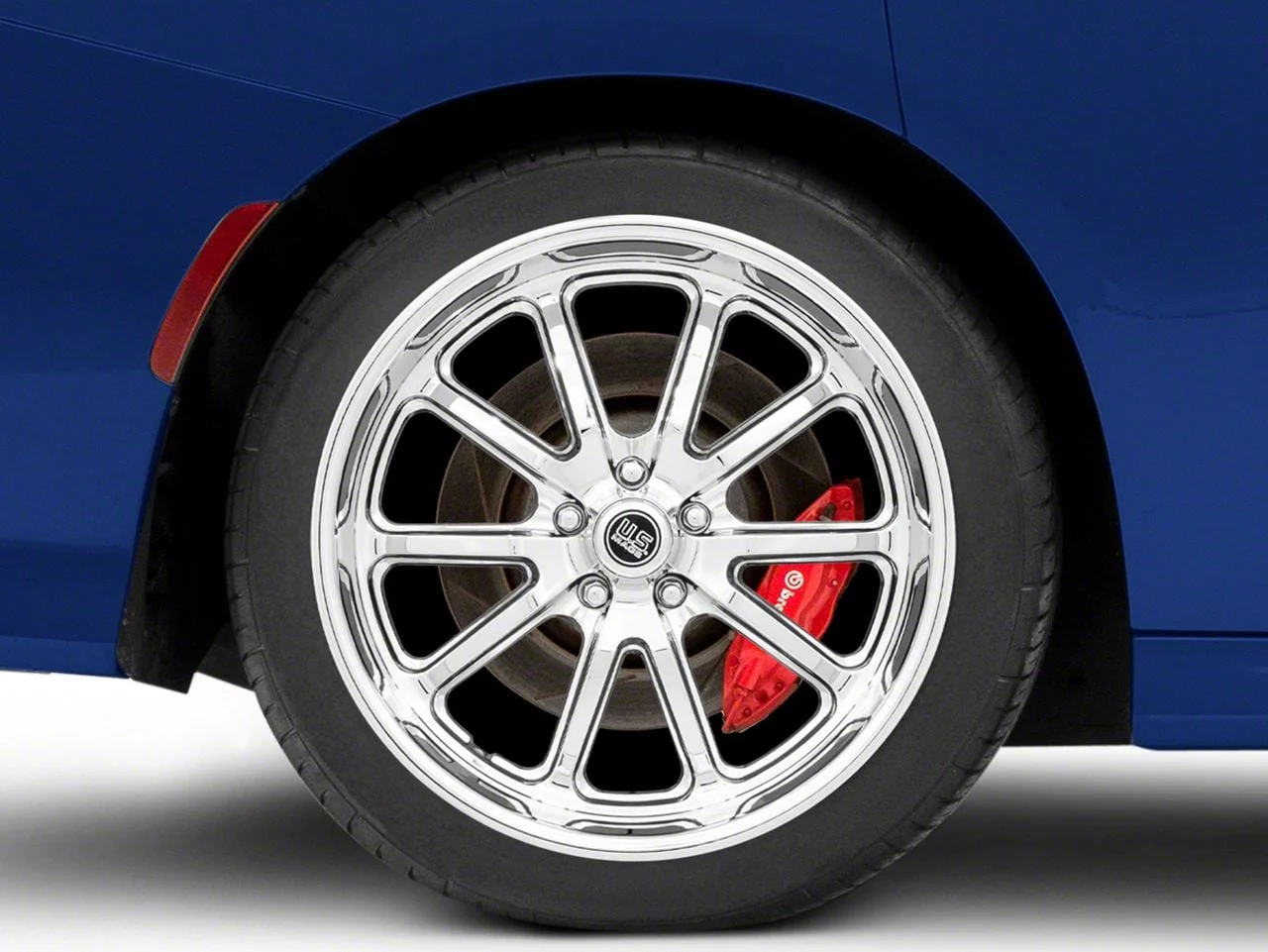US Mag Rambler Chrome Wheel; Rear Only; 20x10.5; 20mm Offset (11-23 RWD Charger, Excluding Widebody)