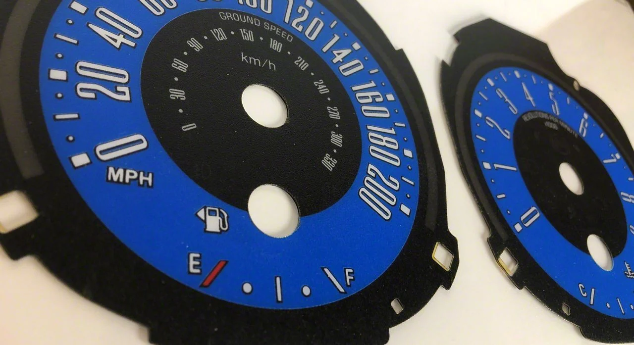 US Speedo Daytona Edition Gauge Face; 220 KMH; Green (06-09 Charger)
