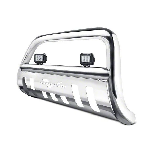 Bull Bar with 2.50-Inch LED Cube Lights; Stainless Steel (14-18 Silverado 1500)