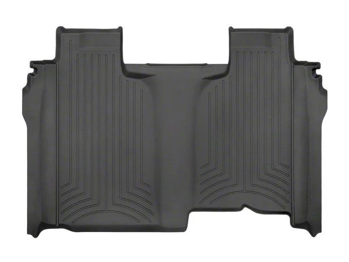 Weathertech Rear Floor Liner HP; Black (19-26 Sierra 1500 Crew Cab w/ Front Bench Seat & w/o Rear Underseat Storage)