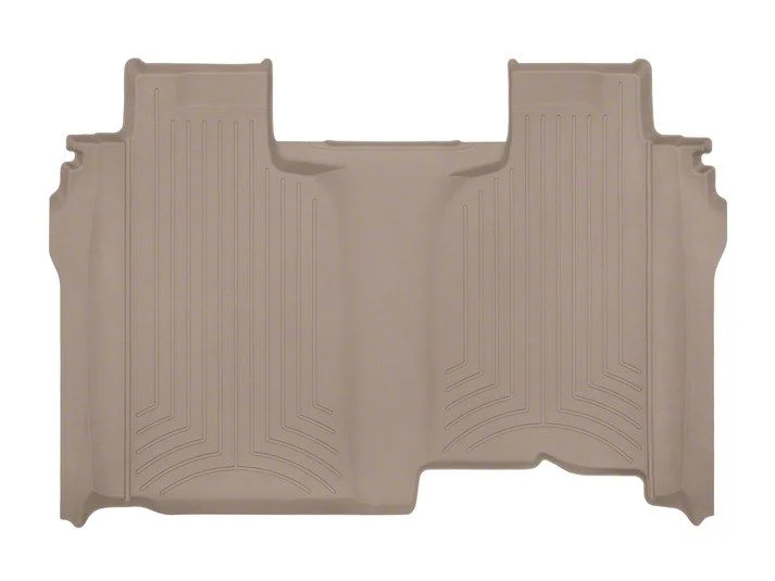 Weathertech Rear Floor Liner HP; Tan (19-26 Sierra 1500 Crew Cab w/ Front Bench Seat & w/o Rear Underseat Storage)