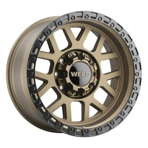 Weld Off-Road Cinch Satin Bronze with Satin Black Ring 6-Lug Wheel; 22x10; -18mm Offset (15-20 Tahoe)